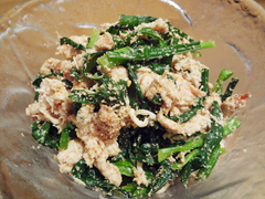 ニラとササミの胡麻和え