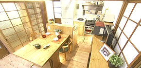 画像：バケツのお風呂に入る家