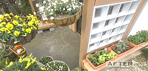 画像：バケツのお風呂に入る家