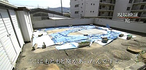 画像：雨漏りする庭