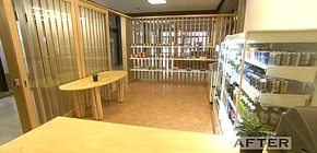 画像：光が届かない学食