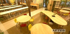 画像：光が届かない学食