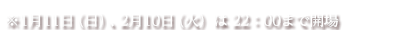 111ijA210i΁j 22F00܂ŊJ