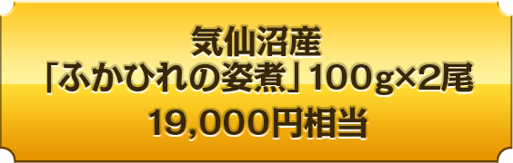 気仙沼産「ふかひれの姿煮」100g×2尾　19,000円相当