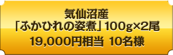 気仙沼産 フカヒレ姿t煮 100g×2尾19,000円相当１０名様