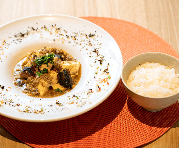 サンマ缶の薬膳麻婆豆腐