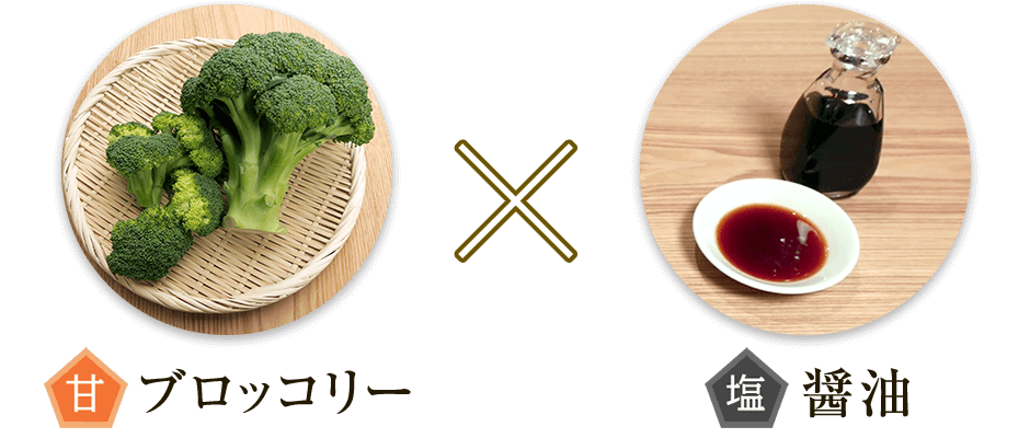 【甘】ブロッコリー × 【塩】醤油