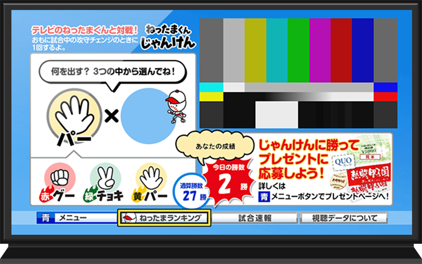 データ放送『ねったまくんじゃんけん』の画面