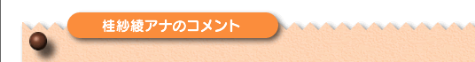 桂紗綾アナのコメント