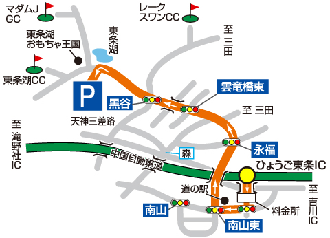 図：車での来場経路