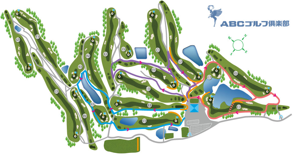 ABCゴルフ倶楽部 コースレイアウト図