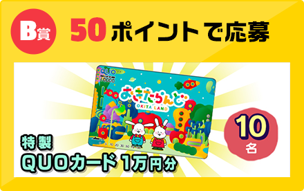 B賞 50ポイントで応募