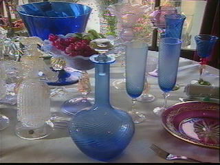 ガラス館内のガラス製品
