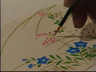 扇子の絵を描く