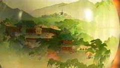 神社風景文蓋壷