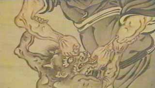 鐘馗抜鬼眼晴国(祥啓筆)
