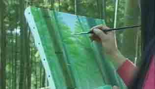 竹林を描く