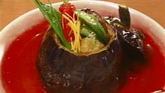 丸ごと加茂茄子の揚げ出し（京野菜ダイニング Tawawa）